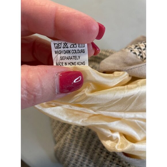 Tan Black Tweed Textured Midi A Line Skirt Sz 27 - Picture 7 of 11